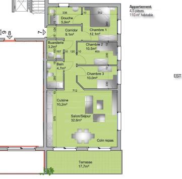 Chamoson, Valais - Penthouse 4.5 Rooms 110.00 m2 CHF 599'000.-
