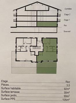 Morgins, Valais - Rez-jardin 3.5 pièces 92.00 m2 CHF 610'000.-