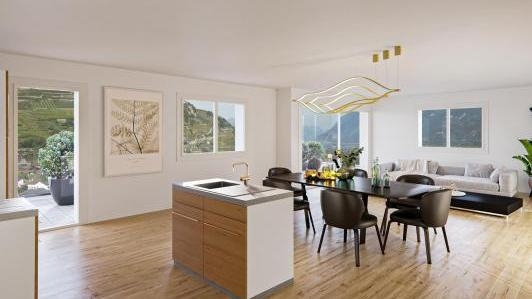 Appartement sur plan 3.5 pces - 01.01 Appartement Appartement, 3.5 pièces, 96.40 m2  CHF 574'000.- 1958 St-Léonard