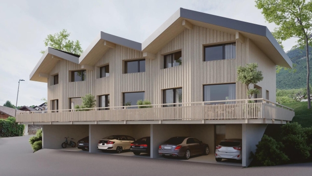 p140A3 villa mitoyenne A3 3.5 pièces Duplex terrasse jardin vue Mollens Respect Ozonne Mike, Crans-Montana promotion chalet Villa mitoyenne Villa mitoyenne, 3.5 pièces, 111.30 m2  CHF 779'000.- 3974 Mollens VS