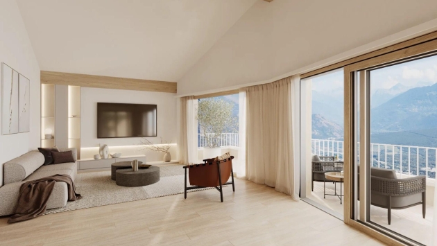 p140f2_1 chalet individuel F2_4,5 pièces_vue_grande terrasse_Projet Mollens Respect Ozonne, Crans-Montana promotion chalet Chalet Chalet, 4.5 pièces, 173.60 m2  CHF 1'315'000.- 3974 Mollens VS