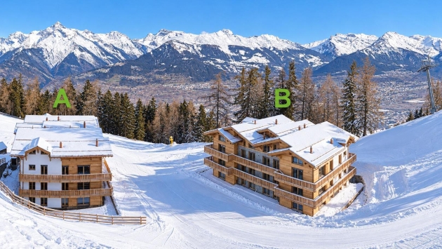 B202 appartement ski-in & ski-out Veysonnaz Appartement terrasse Appartement terrasse, 3.5 pièces, 128.00 m2  CHF 970'000.- 1993 Veysonnaz