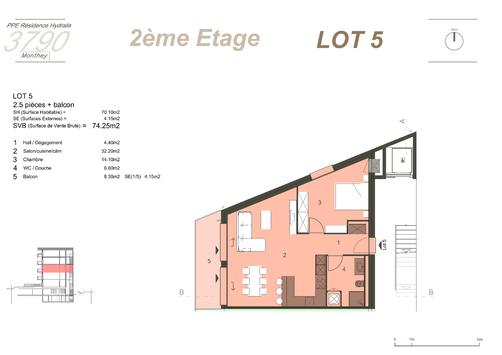 Monthey, Valais - Appartement 2.5 pièces 74.25 m2 CHF 465'000.-