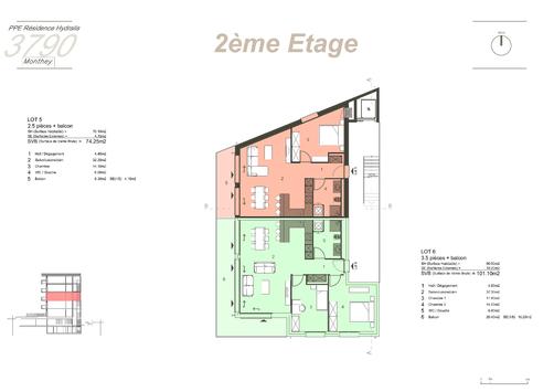 Monthey, Valais - Appartement 2.5 pièces 74.25 m2 CHF 465'000.-